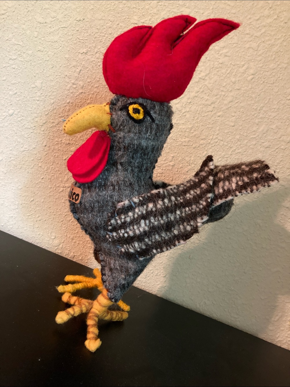 Handmade Mexican Folk Art Felt Rooster